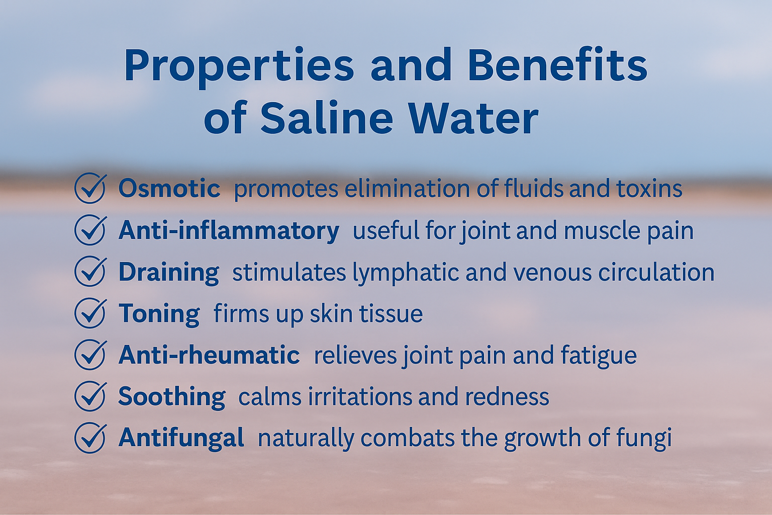 properties and benefits of saline water
